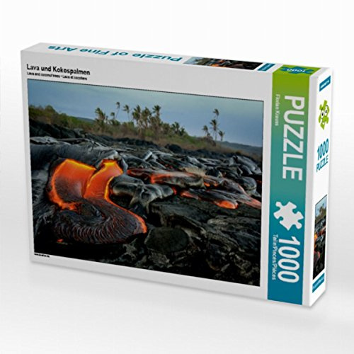 CALVENDO Puzzle Lava und Kokospalmen | 1000 Teile Lege-Größe 64 x 48 cm Foto-Puzzle für glückliche Stunden