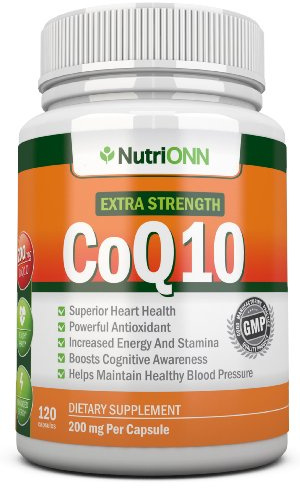 NutriONN CoQ10 200mg (Double Strength), 120 Capsules - High Absorption Coenzyme Q10 - Scientifically Proven Extra Strength CoQ10 Ubiquinone - 4 Month Supply