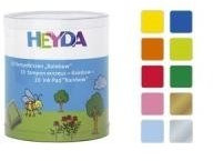 HEYDA Stempelkissen-Set Rainbow, Klarsicht-Runddose saeurefrei, Stempelfarbe auf l-Wasserbasis, Masse Stempel- 204888470