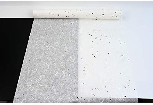 Koreanisches Maulbeerpapier, HanJi, Naturfaser-Textur, Geschenkverpackung, dekorative Tapete, UnYoungJi Rolle, weiß mit Maulbeerrinde, 54 cm x 20 m