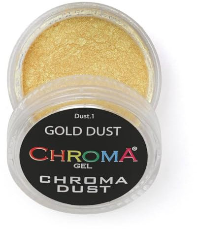 Chroma Dust No.1 Gold Dust Chrome Powder - Mirror Nails 2g