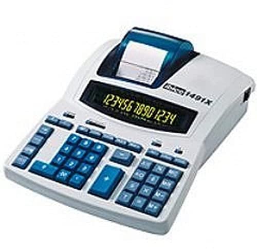 Rexel IB404207 Tischrechner 1491X mit Netzanschluss, 230 x 300 x 92 mm, negative Zahlen in rot, Zweifarbige Anzeige, lichtgrau/blau