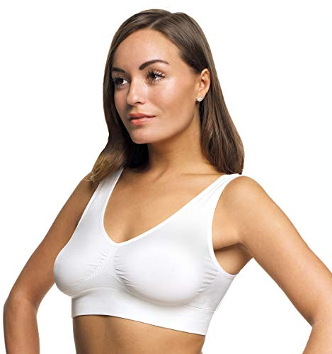 JML Belvia Wireless Bra 4 Pack | 1 x Black, 1 x White, 2 x Beige - L