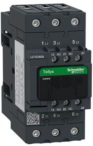 Schneider Electric TeSys Deca contactor,3P(3NO),AC-3/AC-3e,=440V 40A,120V AC 50/60Hz coil,LC1D40AG7