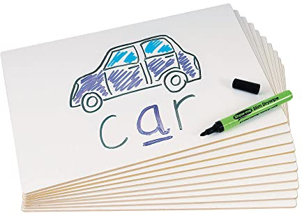 Show-me Rigid A4 Plain Double-Sided Drywipe Whiteboards, A4 Whiteboard for Drywipe and White Board Pens – Ideal for Teachers, Classrooms, and Schools, Mini Whiteboards Pack of 10
