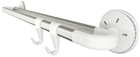 Tescoma 899620 Octopus Barra Doppia con 2 Ganci, Acciaio Inossidabile, Bianco/Argento, 45 cm, 1 Pezzo