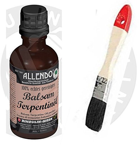 Balsam-Terpentinöl naturreines äther. Kiefernöl mehrfach rektifiziert (50 Gramm) inkl. Pinsel zum Auftragen