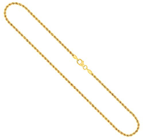 EDELIND Goldkette Damen 585 Echtgold - Kordelkette 2.1 mm 14k – Halskette für Damen & Herren mit Schmuckbox