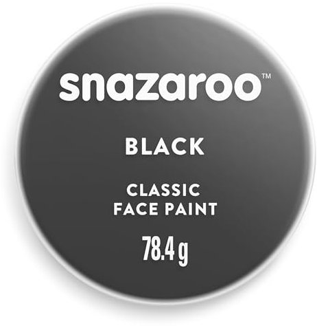 Snazaroo 1175111 Schminkfarbe - Schwarz, 75ml Topf - hautfreundliche Gesichtschminke auf Wasserbasis, wasservermalbar, parabenfrei, Face & Bodypaint Farbe für Kinder & Erwachsene