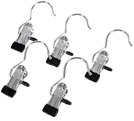 SONGMICS Klammerhaken Stiefelaufhängung 50 Stück Hosenbügel Metall Kleiderbügel Stiefelklammern Antirutsch, für Stiefel, stücher, Schals, Hosen und Mützen, 4,5 x 10,5 cm - verchromt CRI001-50