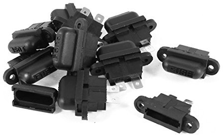 sourcingmap 10 Pcs Auto Car Boat Truck Blade ATC Fuse Holder Cover Black