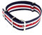 PUREgrey 18mm NATO Nylon Durchzugsband Uhrenarmband blau-weiß-rot Wasserfest