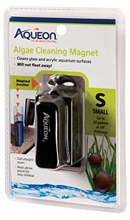Aqueon Aquarium Algae Scraper, Fish Tank Cleaning Magnets for Glass/Acrylic, Small, Black
