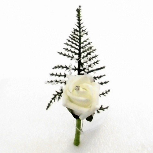 6 x Elfenbein/Creme-rosé Perle und Strass, für Knopflöcher an Korsagen-Hochzeit