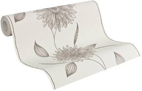 A.S. Création Vliestapete Viora, Mustertapete, floral, beige, braun, creme, 133830