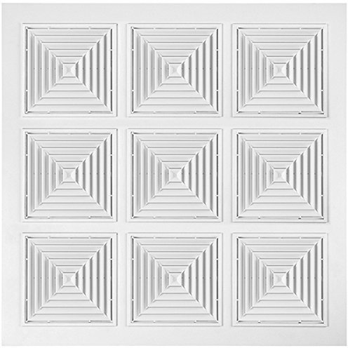 Rejilla de techo suspendida 595 x 595 cm, plástico, color blanco