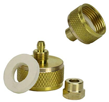 Trinkwasserladen Wasseranschlussadapter für Side by Side Kühlschrank, 3/4 IG, 6 mm Schlauch, Messing, Gold, 1 Stück