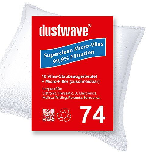 dustwave®, 10 sacchetti per aspirapolvere adatti per Rowenta RO 2455 / RO2455 City Space per aspirapolvere di marca