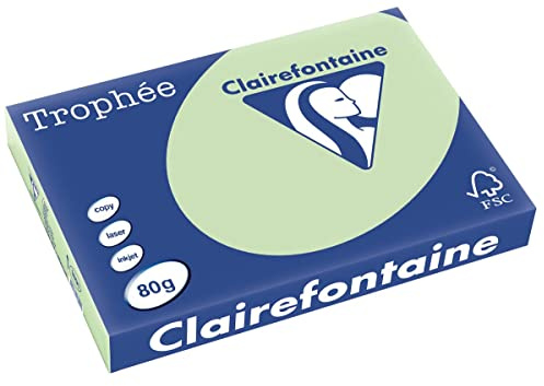 Clairefontaine Trophee 500 Blatt Papier, Farbe: Orange, 80 g, A3 Vert golf