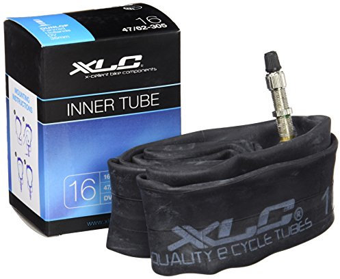 XLC Unisex – Erwachsene Fahrradschlauch 16 x1.75/2.125 47/62-305 DV 32 mm VT-D16, Schwarz, One Size