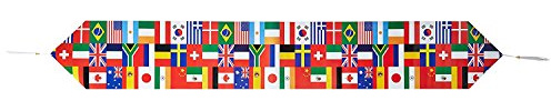 Beistle A Creation Printed International Flag Table Runner, Paper, Blue, White, Red, Black, Green, 11 x6'