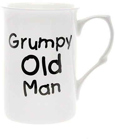 Bone China Grumpy Old Man- Black Font 10 Fl Oz Beaker/Mug