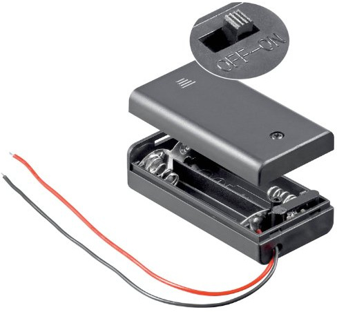 10 Stück, Batteriehalter, 2xmignon 'AA', geschlossenes Gehäuse