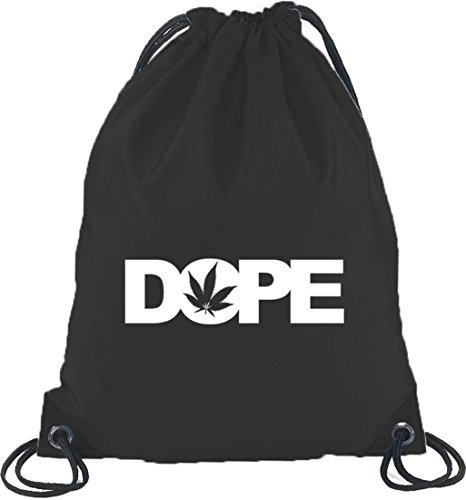 Shirtstreet24, Dope Cannabis, Hanf Blatt Turnbeutel Rucksack Sport Beutel, Größe: onesize,Schwarz