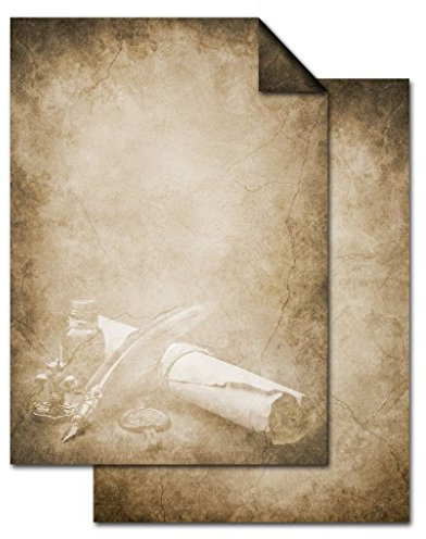 Logbuch-Verlag 25 Blätter vintage Papier Weihnachten beige natur DIN A4 Bögen Briefpapier 100g beidseitig naturfarben braun