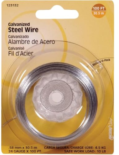 The Hillman Group 123132 24 Gauge Galvanized Wire, 100-Feet, 1-Pack