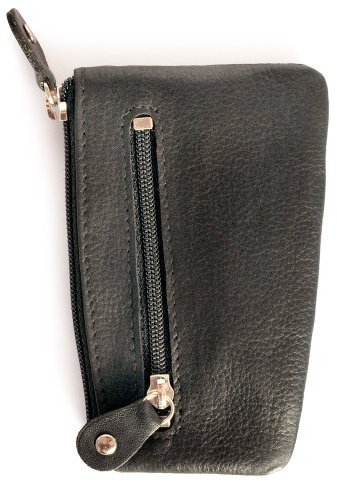 Schlüsseletui, Schlüsselmäppchen, Echt-Leder, für Damen und Herrn, Schwarz, Branco 029