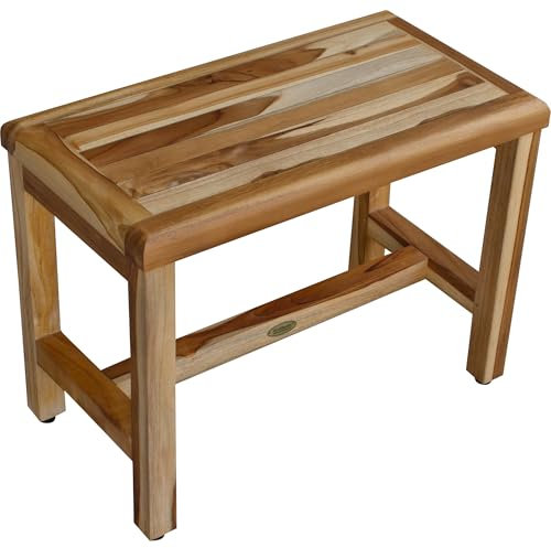 EcoDecors Duschbank, Teak - Holz, natur, 24Lx14.75Wx18.5T