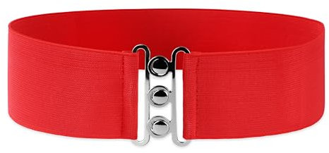 BlackButterfly 3 -Zoll elastischen Haken Schnalle Gürtel (Rot, XL)