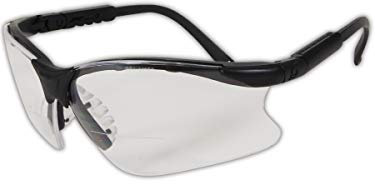 Gateway Safety 16MC20 Scorpion MAG Safety Glasses, 2.0 Diopter Magnification, Clear Lens, Black Frame