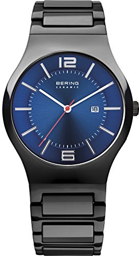 BERING Herren Quarz Uhr | Armbanduhr 39 mm Keramikgehäuse und Zifferblatt | Keramikarmband | Saphierglas | 3 ATM | 31739