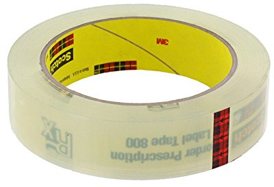 Scotch(R) Prescription Label Tape 800 Clear, 1 in x 72 yd [PRICE is per ROLL]
