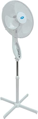 Prem-i-Air 16 (40 cm) Pedestal Fan with Remote Control and Timer (White)
