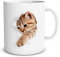 TRIOSK Katzen Tasse lustig mit Katzenmotiv Katze bricht durch Becher Geschenk für Katzenliebhaber Frauen Freundin Kollegin, Keramik 300ml