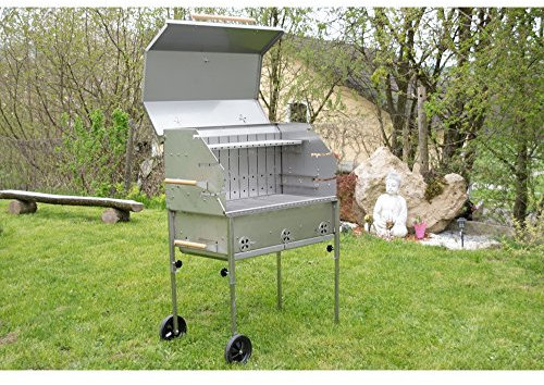 Barbecue professionale PG 800 celebration in acciaio inox, barbecue a carbonella, griglia Hendl, braciere professionale, barbecue Nirosta V2A