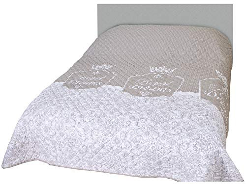 Tages-Decke XXL (220x240 cm) mit wattierter Zwischenlage (Royal Dreams) Bettüberwurf - Überwurfdecke, Sommerdecke gesteppt - Steppdecke, Wendedecke