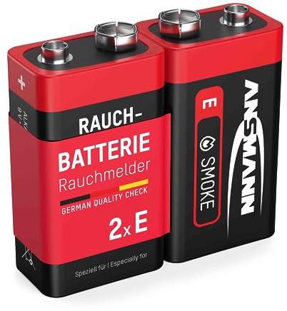 2 ANSMANN Alkaline longlife Rauchmelder 9V Block Batterien - Premium Qualität für höhere Leistung, 9V Batterie ideal für Feuermelder, Bewegungsmelder, Alarmanlagen & Kohlenmonoxid Warnmelder