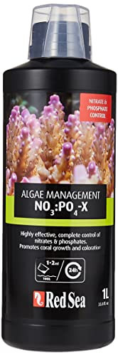 Red Sea NO3:PO4-X, Nitrat- und Phosphat-Reduzierer, 1 Liter für Aquarienpflege, 1 Pfund, Flüssig, Aquarium-Wasseraufbereitung, Wasserbehandlung