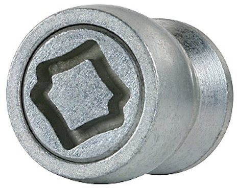 FARAD 1-ra/E Star Lock 1 CH Starlock Diebstahlsicherung für Räder mit Kordelzug an Überwurfmutter, Set 4 mit 1 Schlüssel