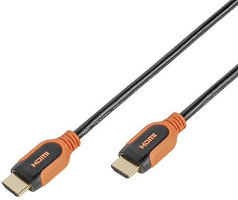 Vivanco PRO 14HDHD 20 PBIT High Speed HDMI Kabel mit Ethernet (Audio Rückkanal ARC 2 m) orange/schwarz