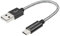 Corta Xillie USB 2,0 - Micro-USB A Cable USB de alta velocidad A macho - A Micro B Triple blindado, 24AWG Cable de 15 cm, Color negro