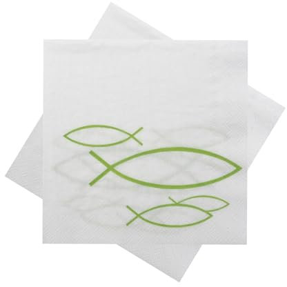 Unbekannt Servietten Fisch Grün Kaffeeserviette Tischdeko Kommunion Konfirmation Cocktailserviette 20 Stück