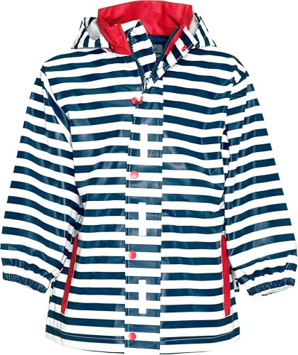 Playshoes Mixte enfant Regen-mantel Maritim Manteau, Bleu (marine/weiß 171), 128 EU