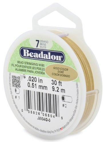Beadalon 7-strängiger Perlendraht, 0,51 mm, goldfarben, 9,2 m