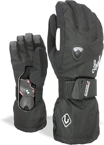Level Butterfly - Skihandschuhe Damen, Winterhandschuhe Damen Wasserdicht mit Verstellbarem Riemen und Stulpe, Snowboard Handschuhe Damen, Atmungsaktiv für Snowboard und Skifahren - 1 Paar