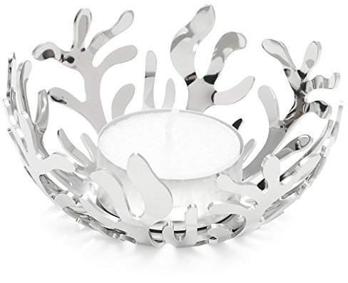 Alessi Mediterraneo Teelichthalter, Edelstahl, Ø 9cm, H 4cm